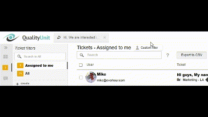 LiveAgent - Πληροφορίες αιτούντα στην καρτέλα αιτήματος