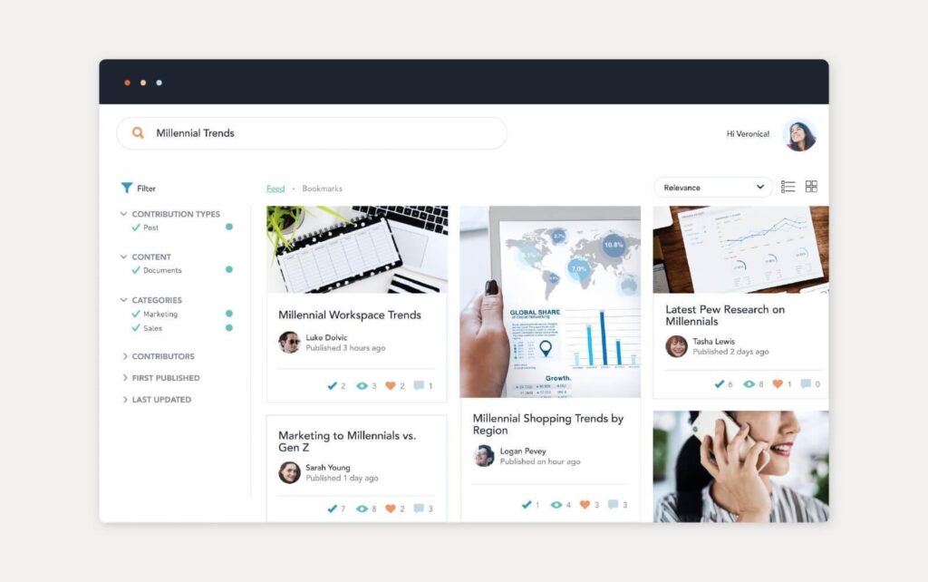 Παράδειγμα λύσης βάσης γνώσης που παρέχεται από το Bloomfire