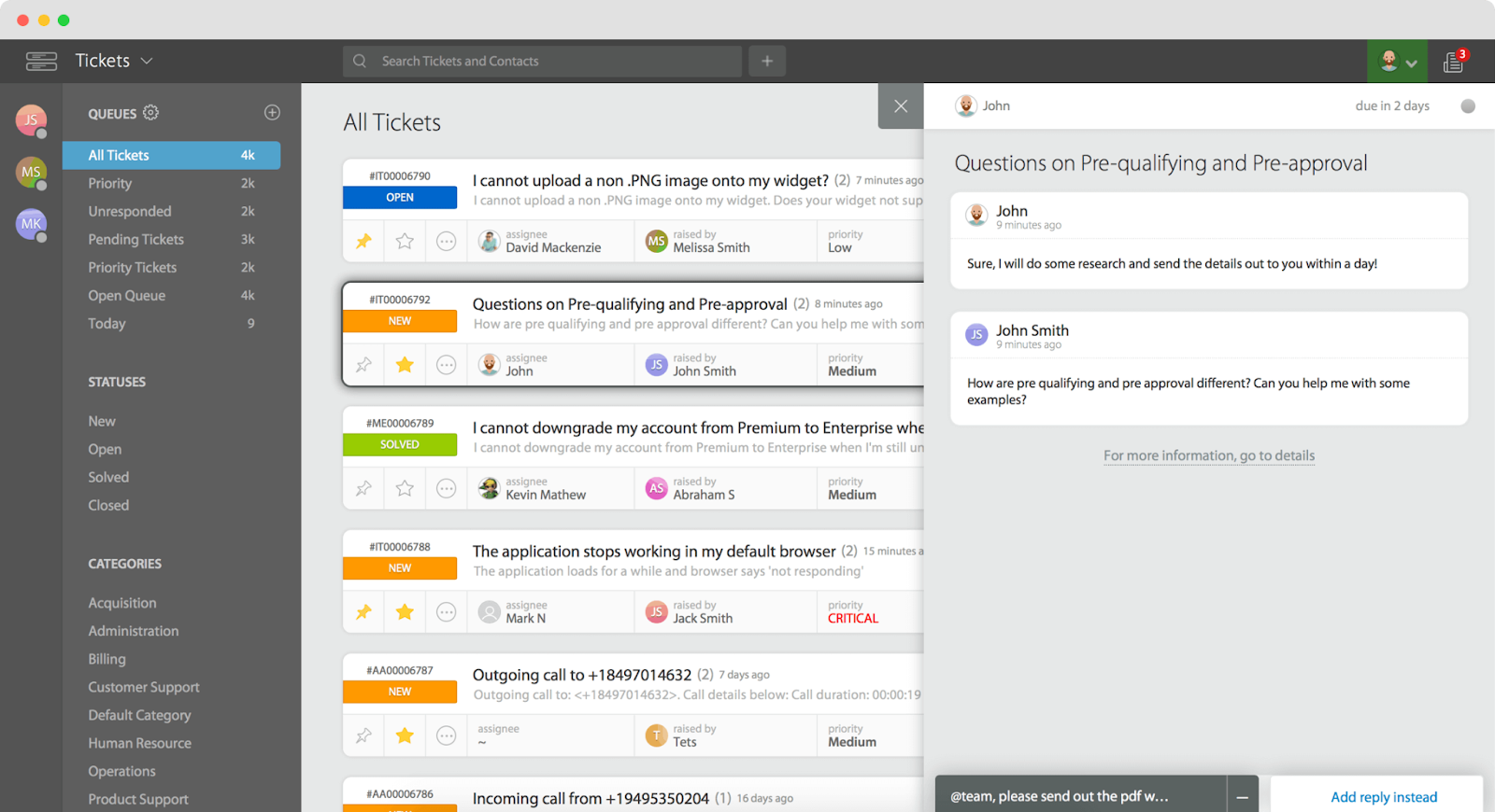 Διεπαφή χρήστη HappyFox