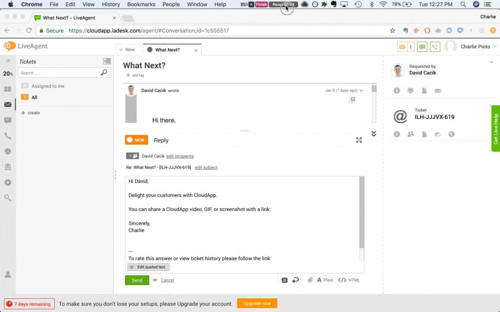 Ενσωμάτωση σύρσιμο και απόθεση CloudApp