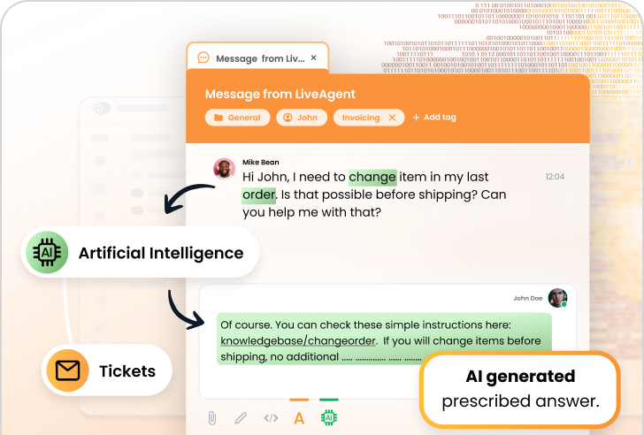 Χαρακτηριστικό AI Answer Composer του LiveAgent