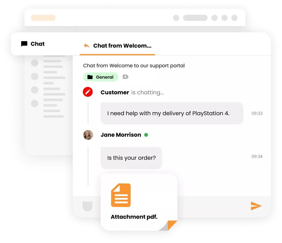 LiveAgent ticket attachment mockup