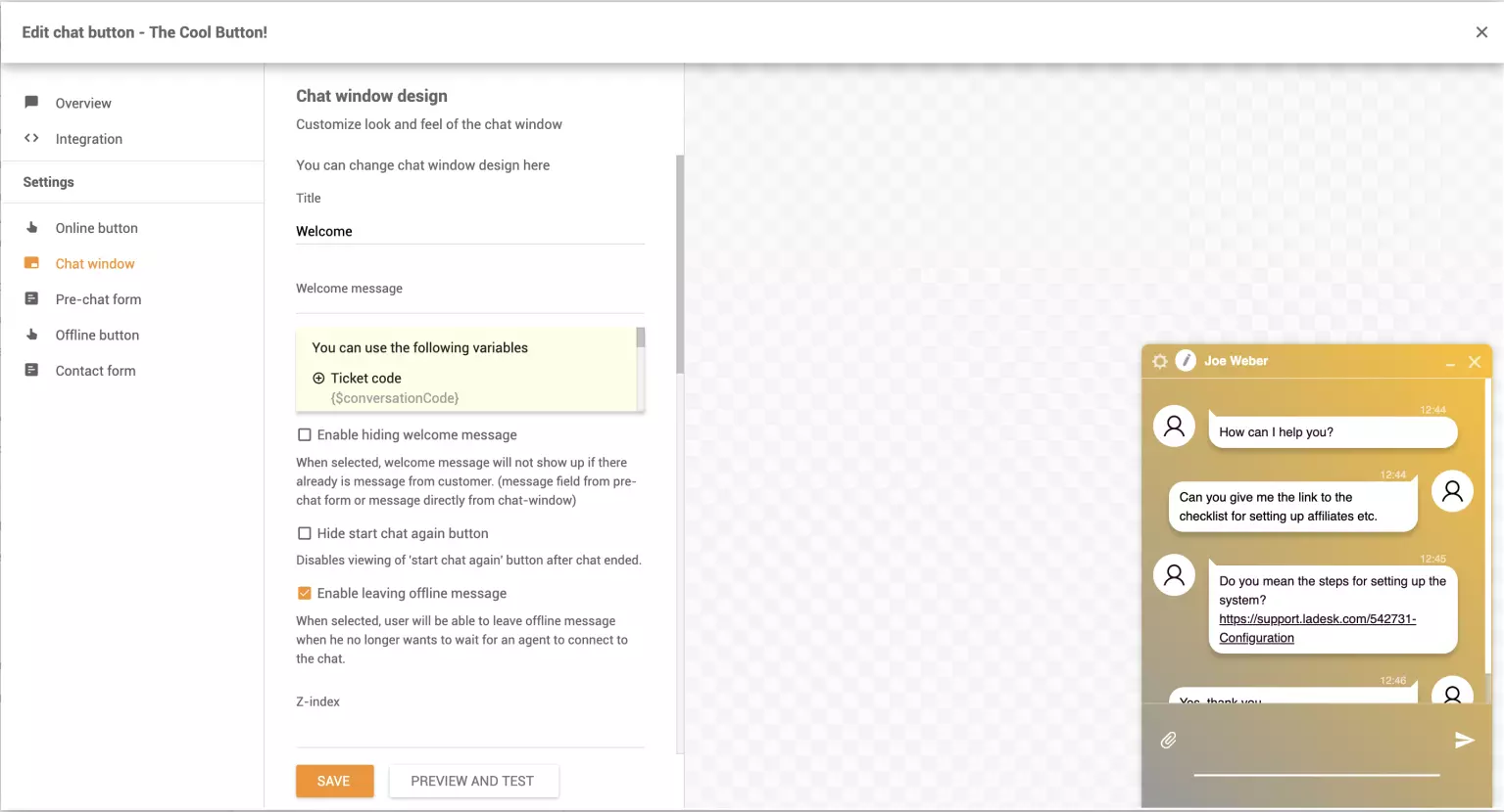 Προσαρμόστε το παράθυρο συνομιλίας
