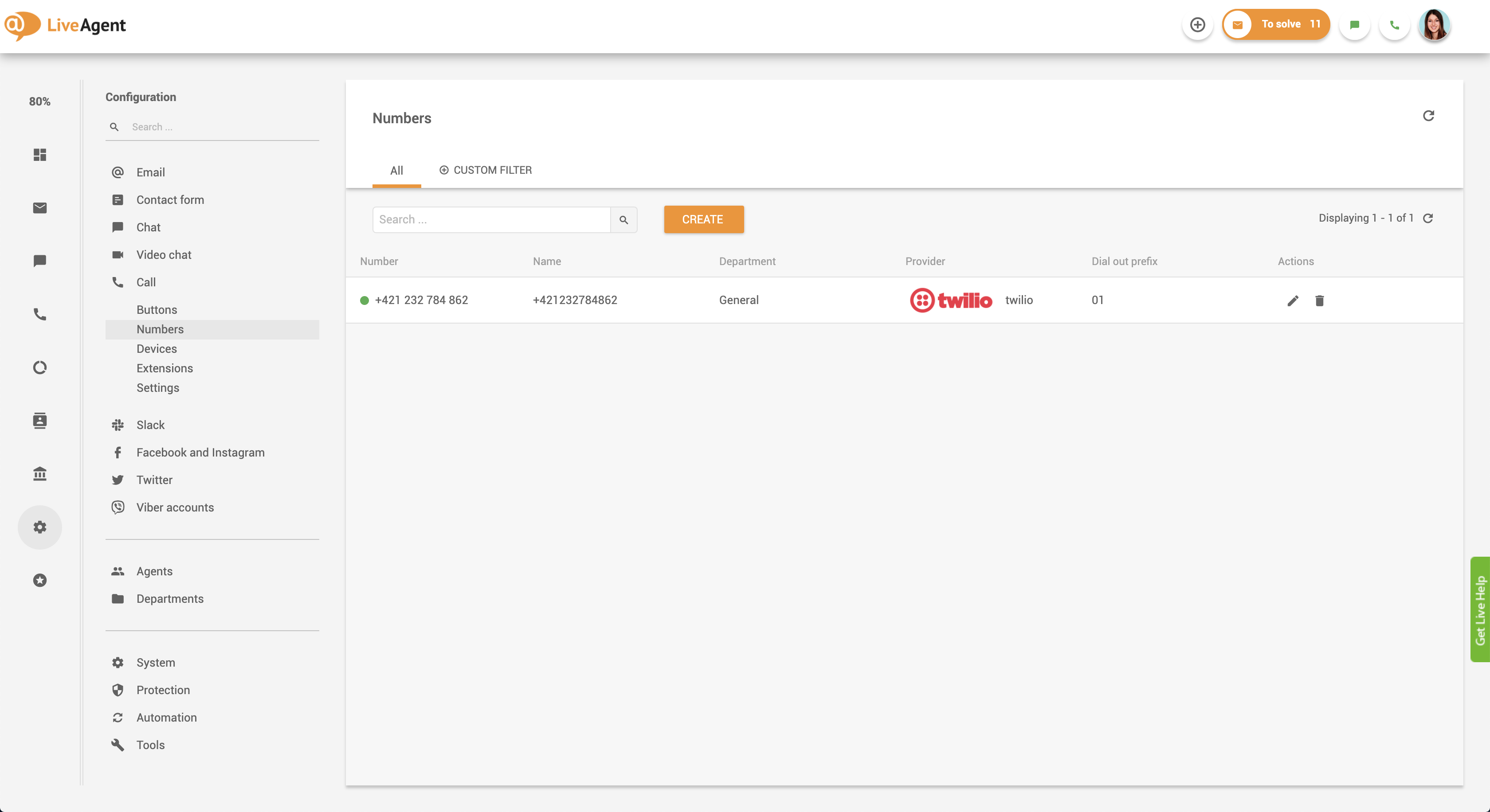Ρύθμιση επανάκλησης στο LiveAgent - σύνδεση αριθμού τηλεφώνου