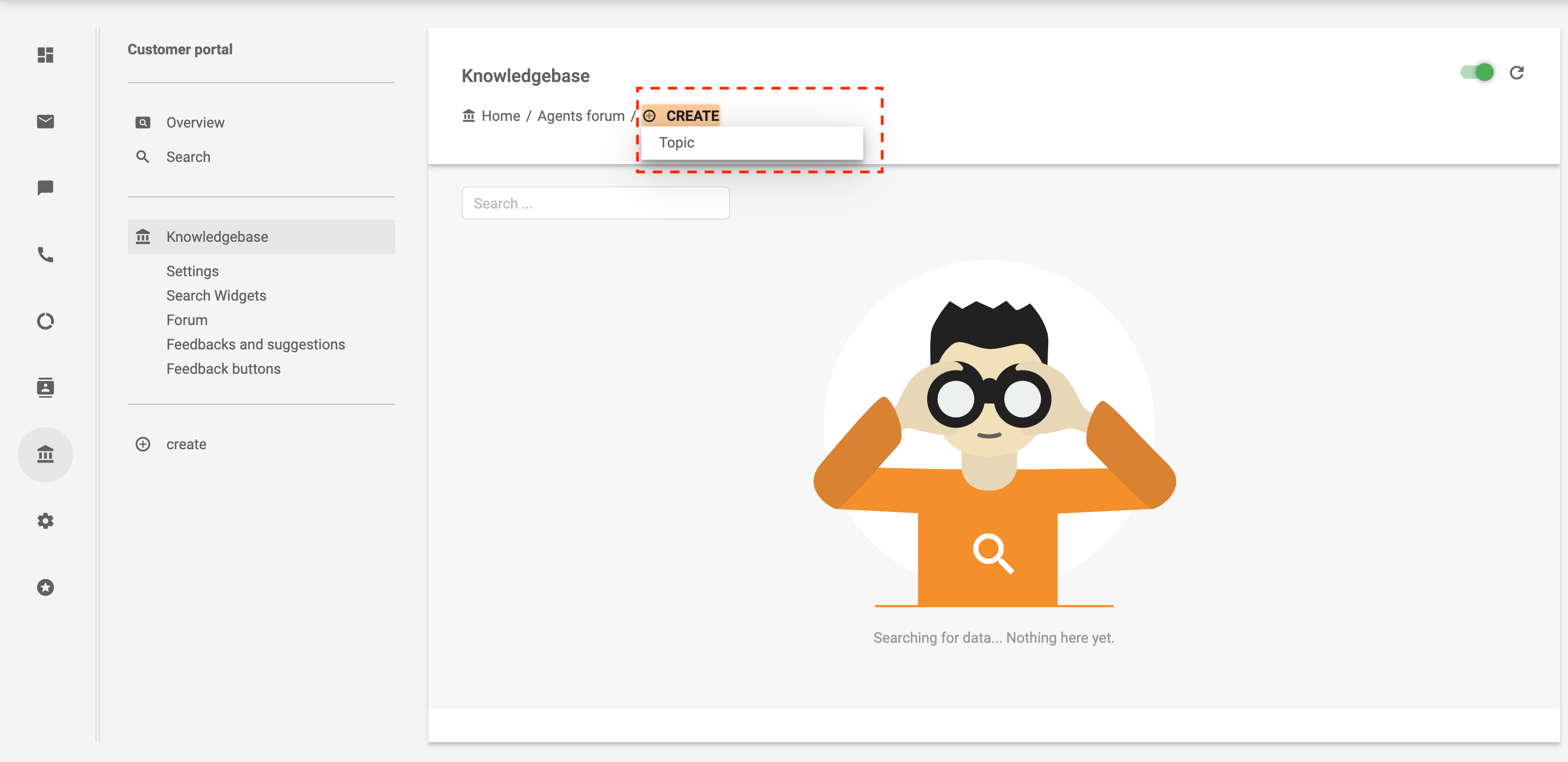 Create topic in agent forum