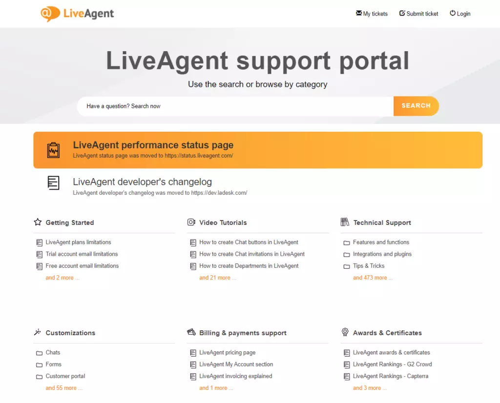 Πύλη υποστήριξης LiveAgent