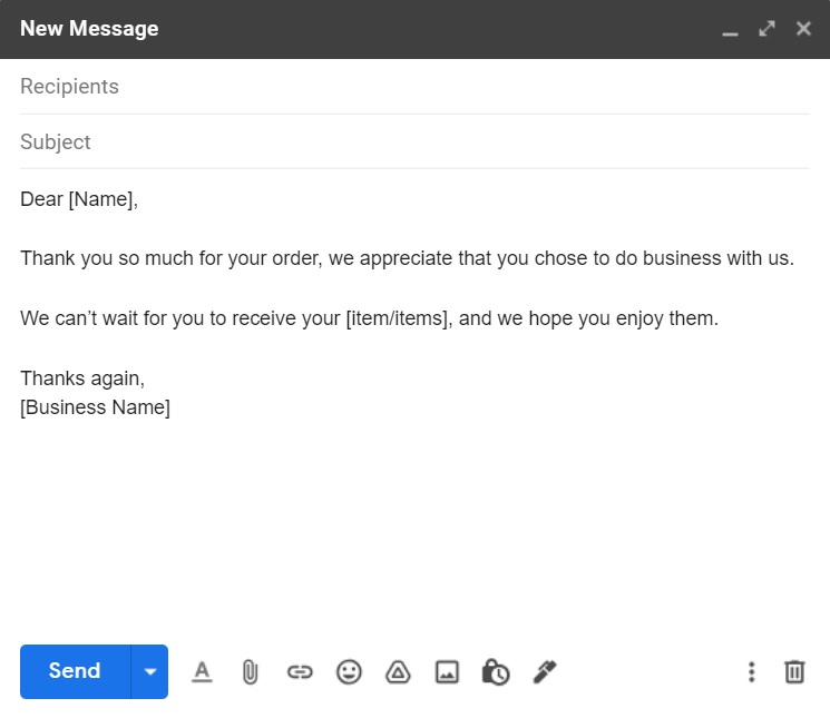 Πρότυπο email ευχαριστιών