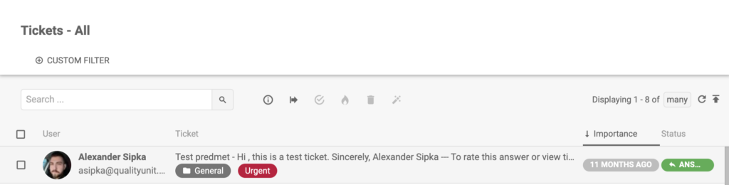 LiveAgent - ετικέτα urgent σε ένα ticket