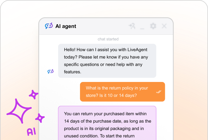 Χαρακτηριστικό AI Chatbot του LiveAgent