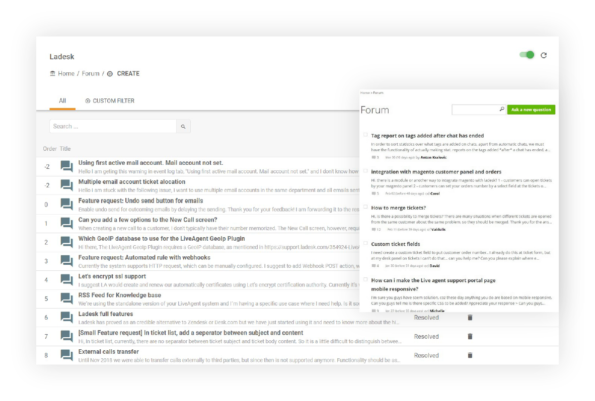 Φόρουμ - LiveAgent