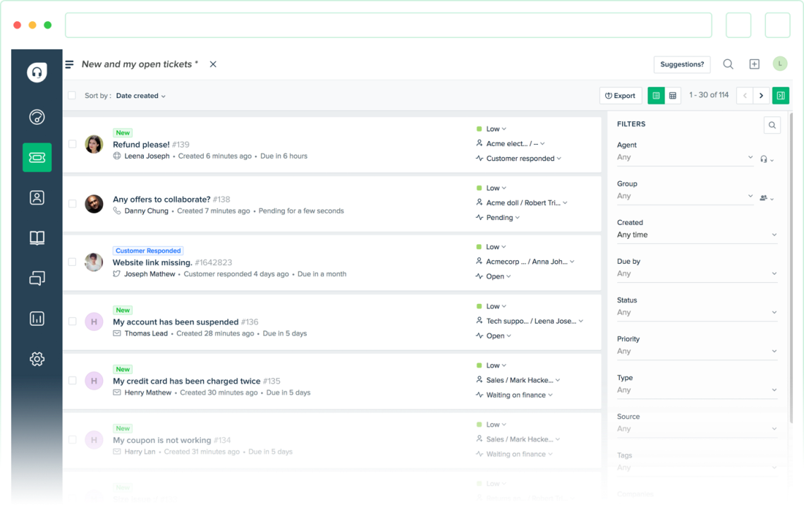 Ανοιχτά εισιτήρια FreshDesk