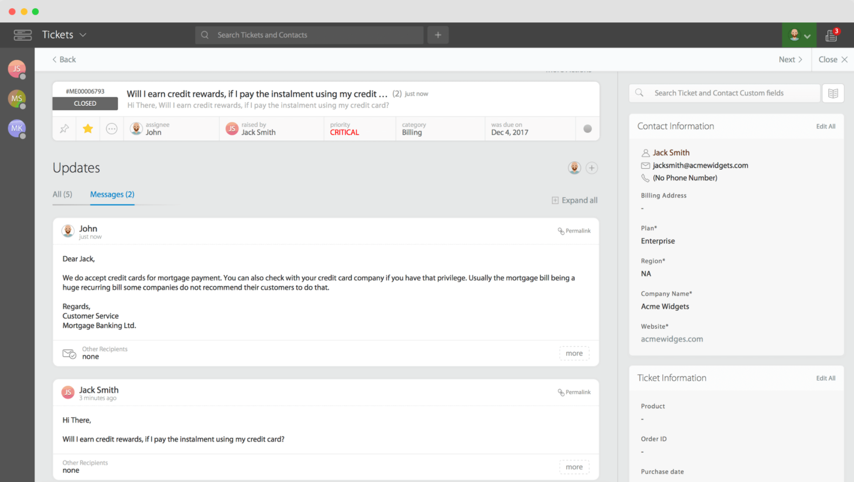 Εισιτήρια και επαφές HappyFox