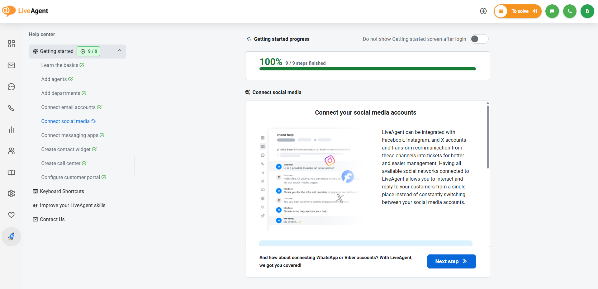 Ενότητα Getting started και αντικατάστασή της με ένα εντελώς νέο Help center