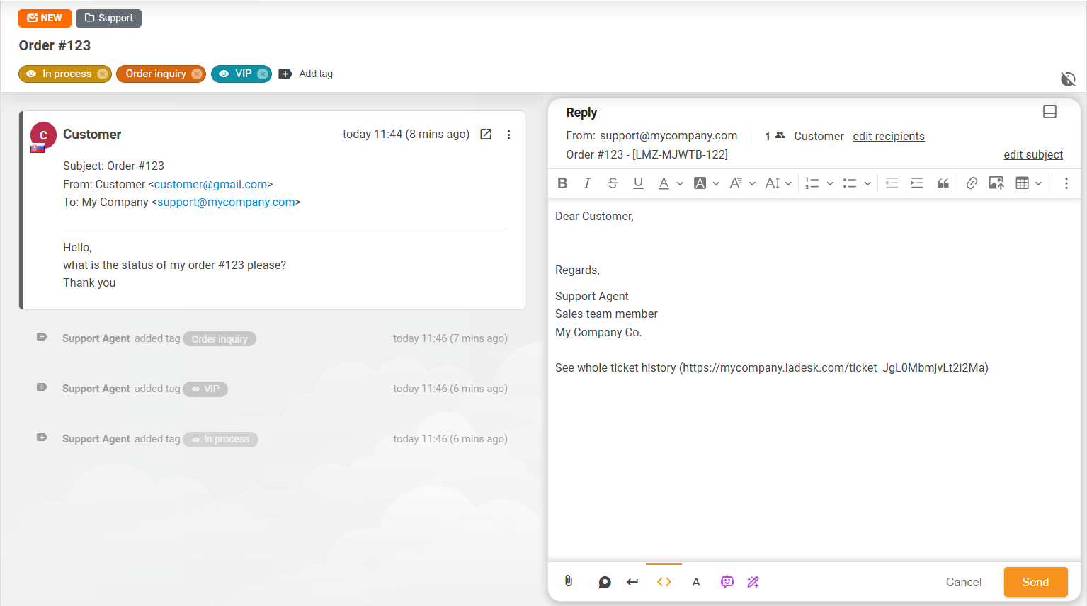 Βελτιωμένη προβολή διάταξης δελτίου στο LiveAgent
