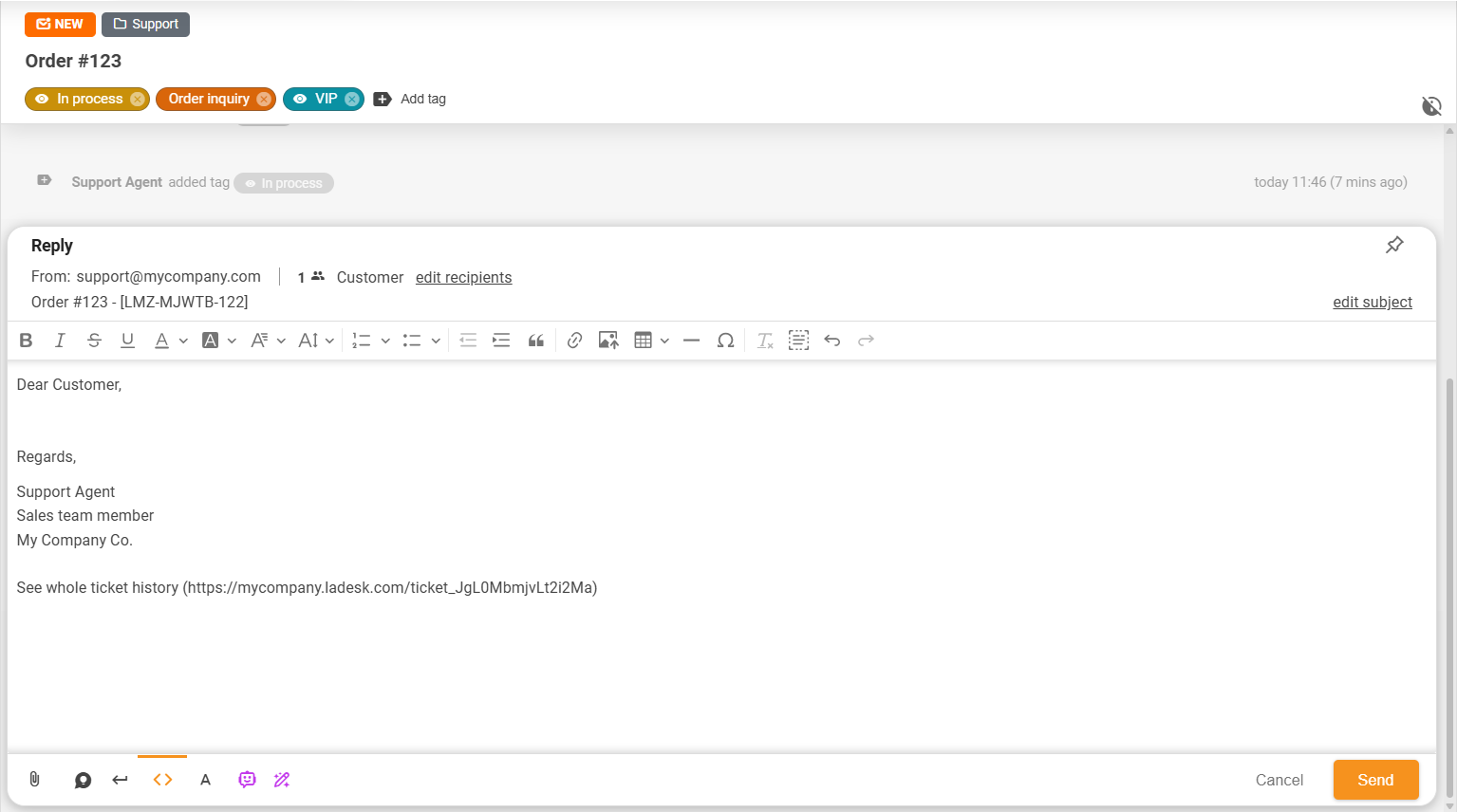 Λειτουργία καρφίτσας & ξεκαρφίτσας του LiveAgent