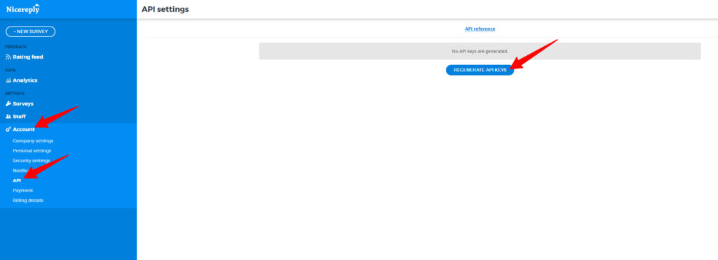 Πώς να δημιουργήσετε το κλειδί API στο λογαριασμό Nicereply