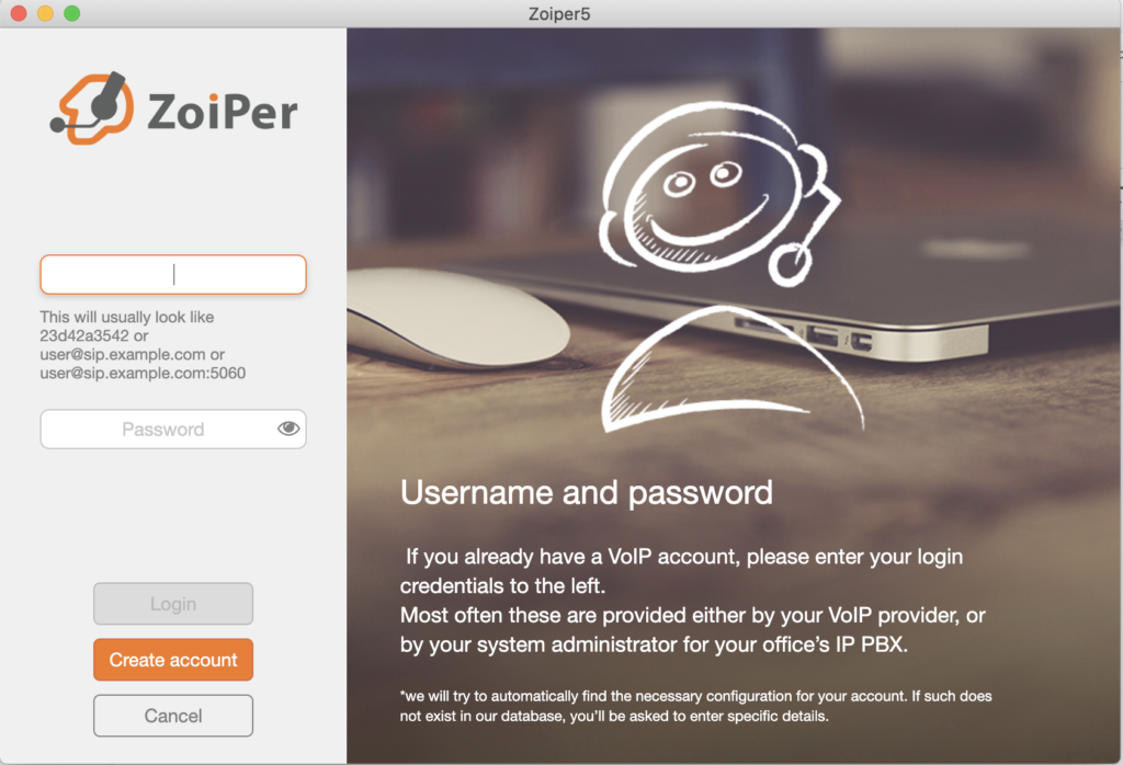 Ρύθμιση Softphone Zoiper