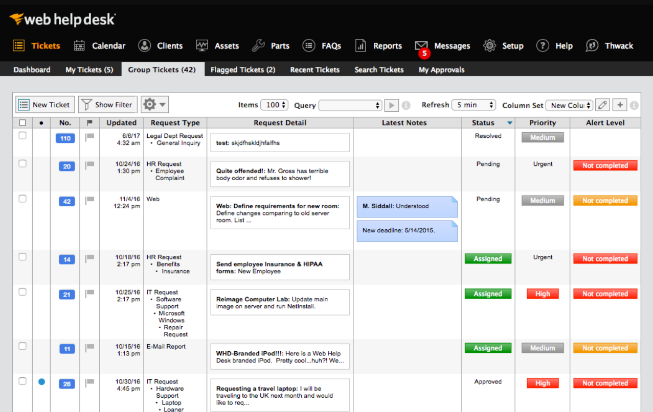 Τα εισιτήρια του SolarWinds Service Desk