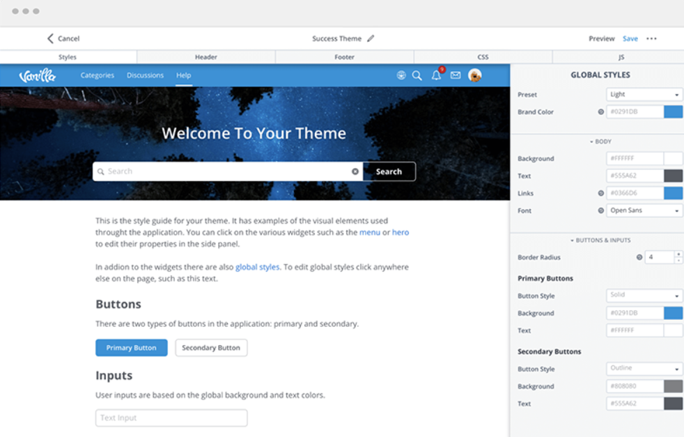 Πρόσθετο θέματος Vanilla