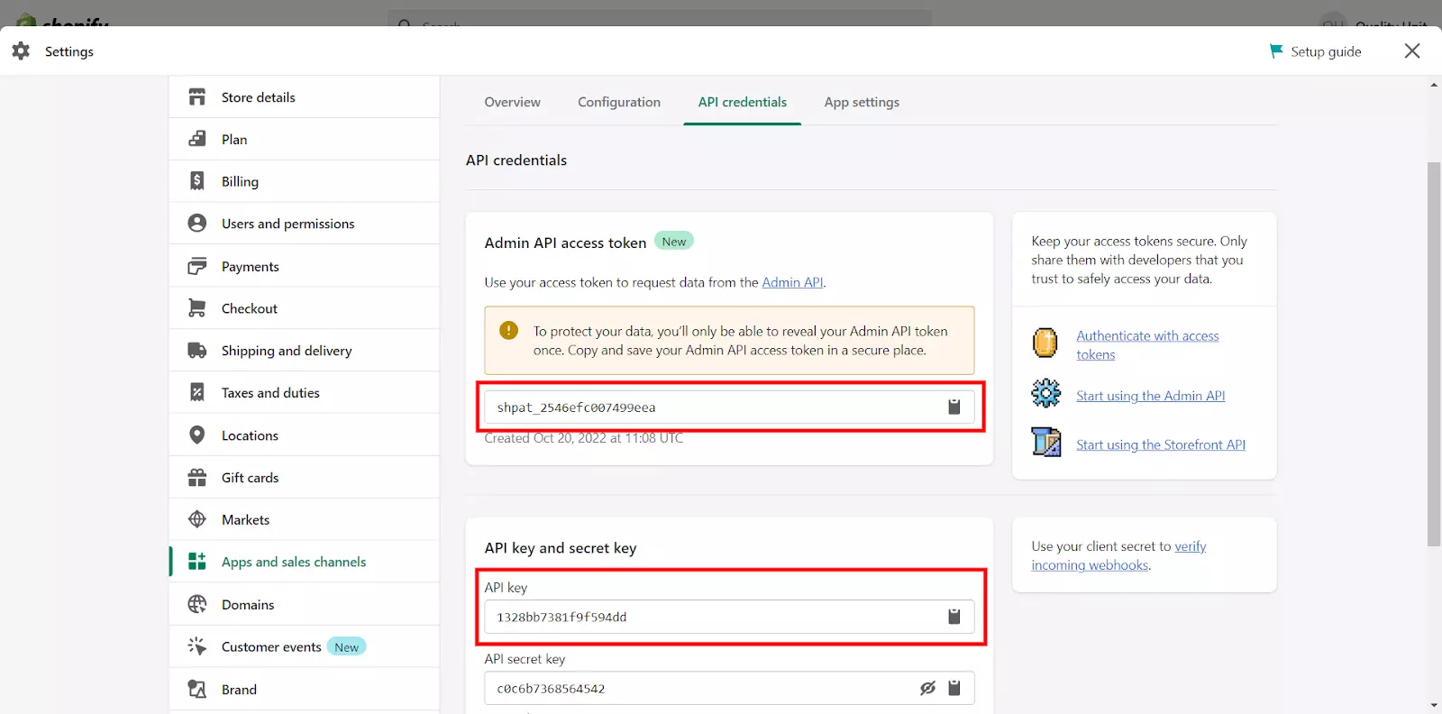 Πρόσβαση σε token και API key για τη διαμόρφωση του plugin στο LiveAgent