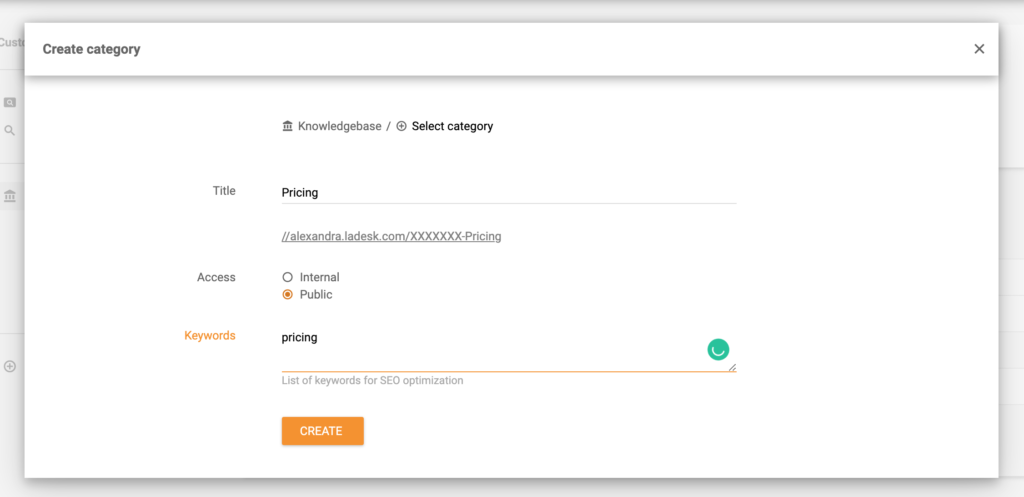 Δημιουργία κατηγορίας βάσης γνώσεων στο LiveAgent