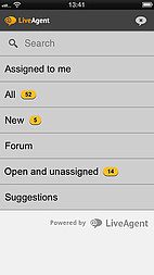 Διεπαφή εφαρμογής LiveAgent iOS - Διαχείριση εισιτηρίων