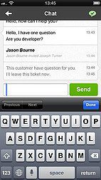 Διεπαφή εφαρμογής LiveAgent iOS - Λεπτομέρειες εισιτηρίου