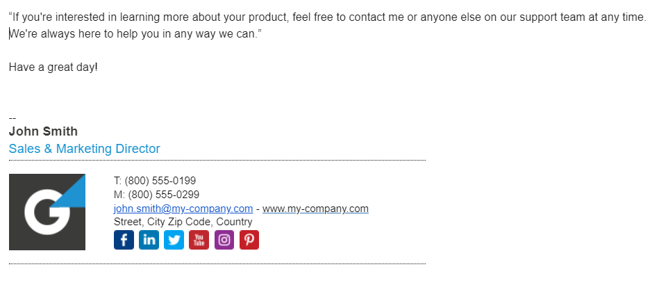 Παράδειγμα υπογραφής email