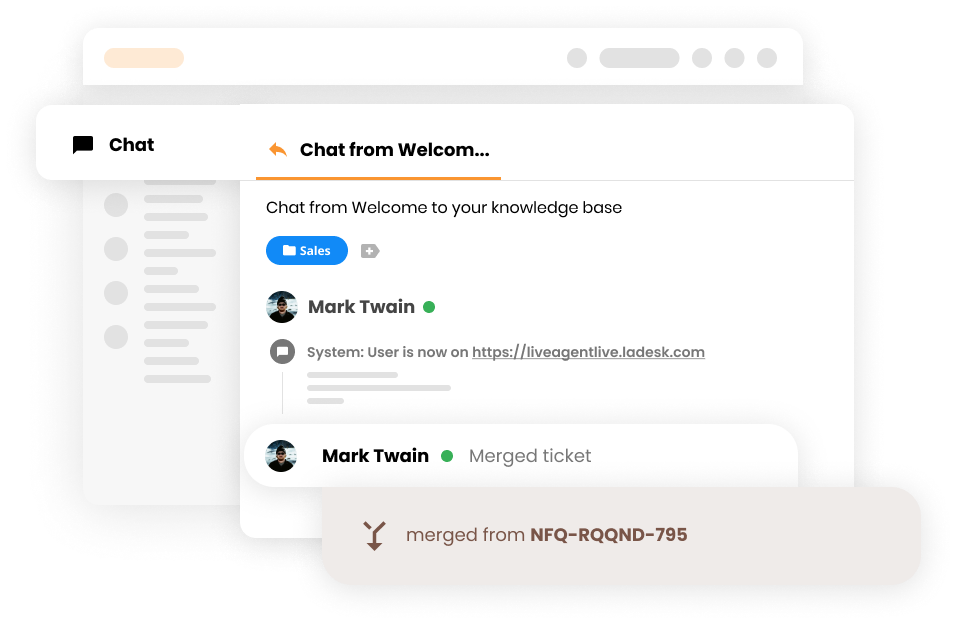 Οπτικοποίηση της λειτουργίας Merge στο LiveAgent