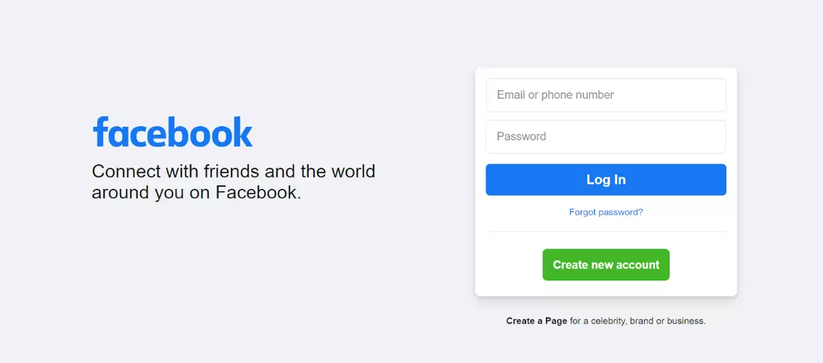 Αρχική σελίδα Facebook