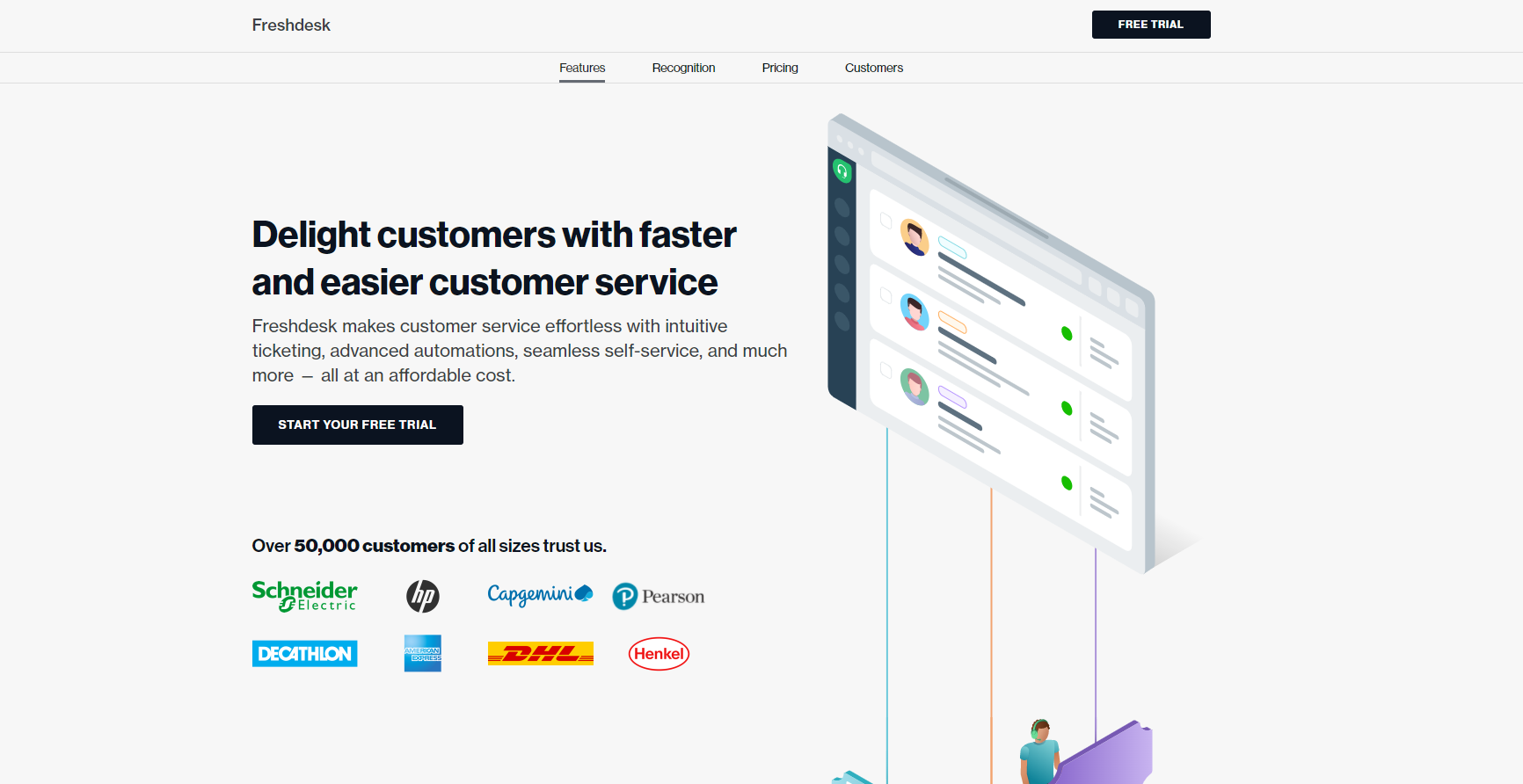 Πλατφόρμα εξυπηρέτησης πελατών Freshdesk — το call center απαιτεί το ξεχωριστό προϊόν Freshcaller
