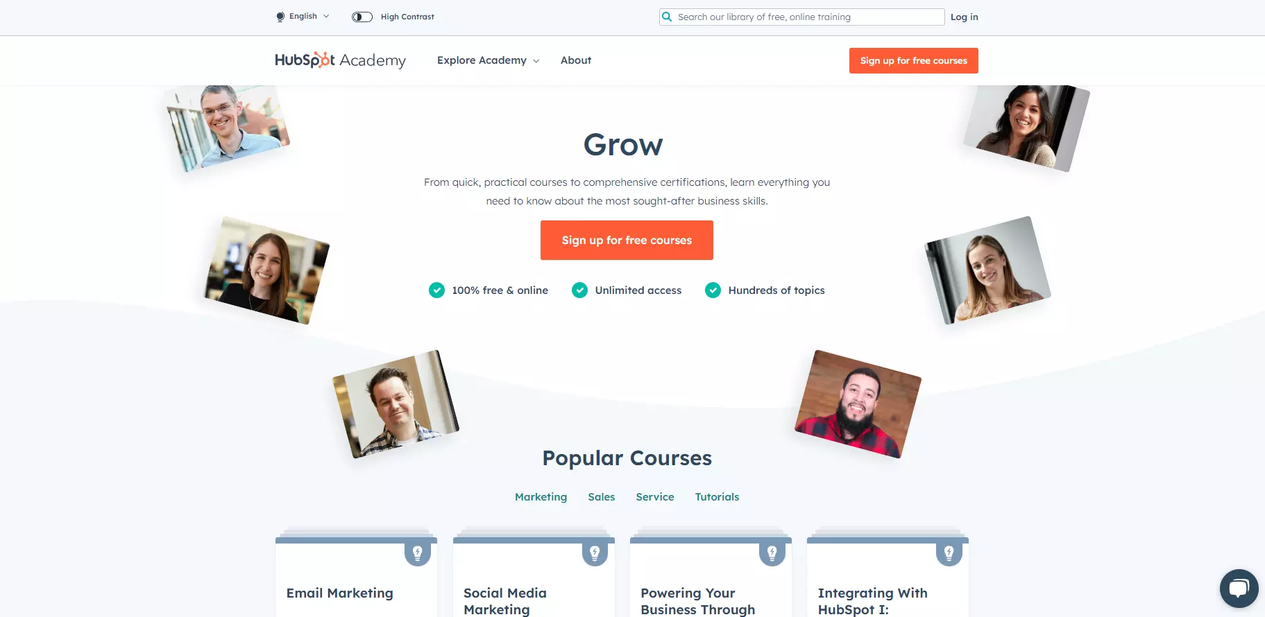 Αρχική σελίδα HubSpot Academy