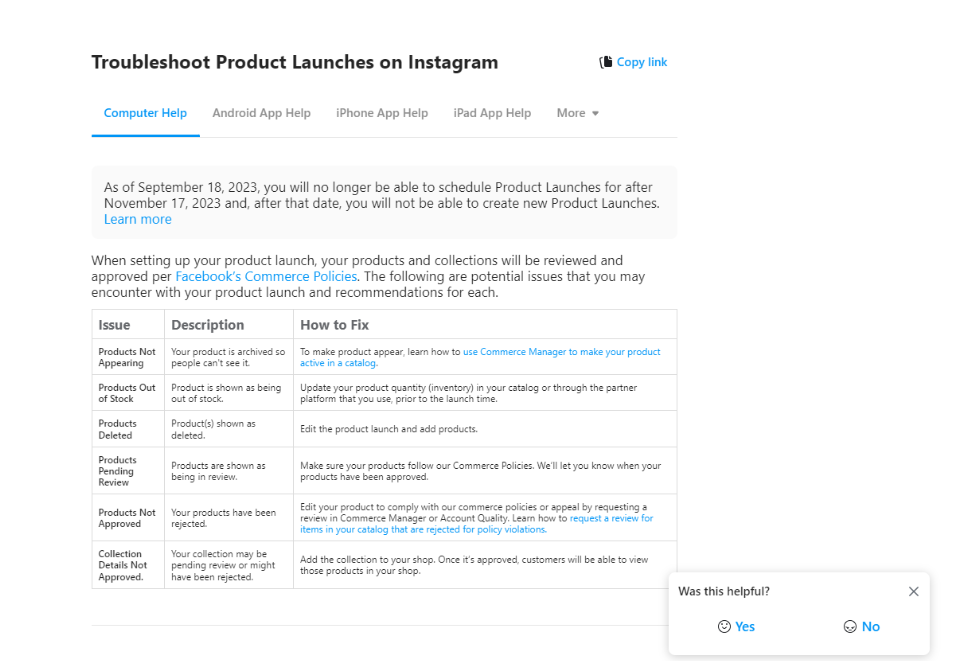 Αντιμετώπιση προβλημάτων Instagram