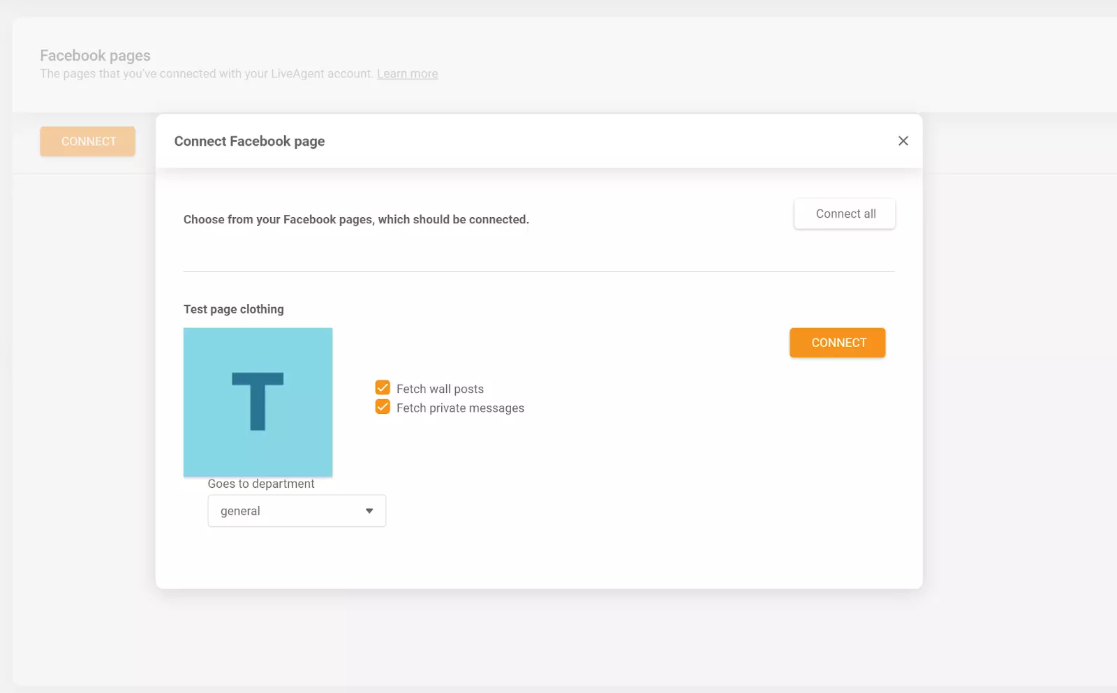 LiveAgent - συνδέστε τη σελίδα Facebook σας