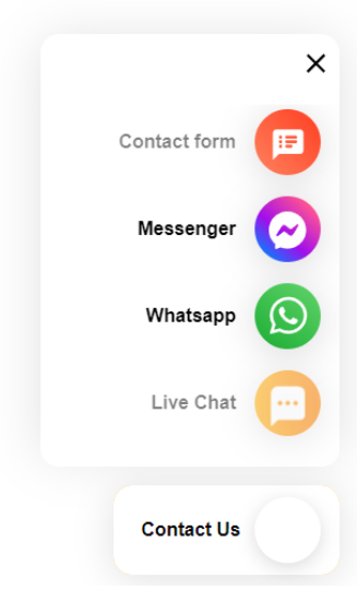 Κουμπί Επικοινωνίας του LiveAgent με πολλαπλά κανάλια επικοινωνίας που παρέχουν προσβάσιμη υποστήριξη