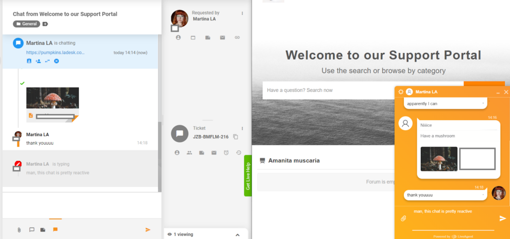 LiveAgent - προεπισκόπηση πληκτρολόγησης σε πραγματικό χρόνο