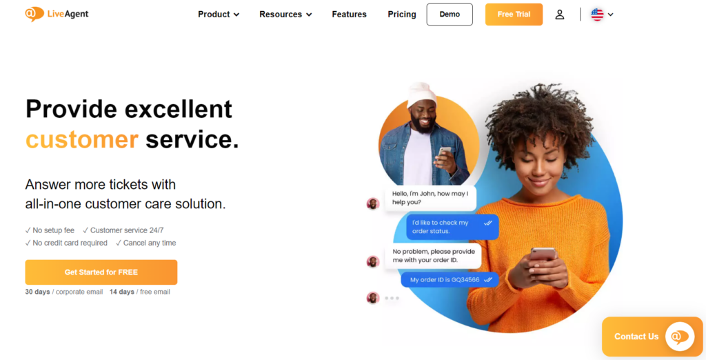 LiveAgent's homepage - customer service software for better customer acquisition and retention.