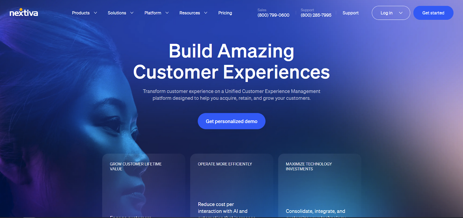 Αρχική σελίδα λογισμικού κέντρου κλήσεων Nextiva