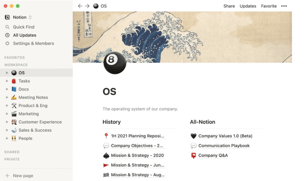 Παράδειγμα τεκμηρίωσης Notion