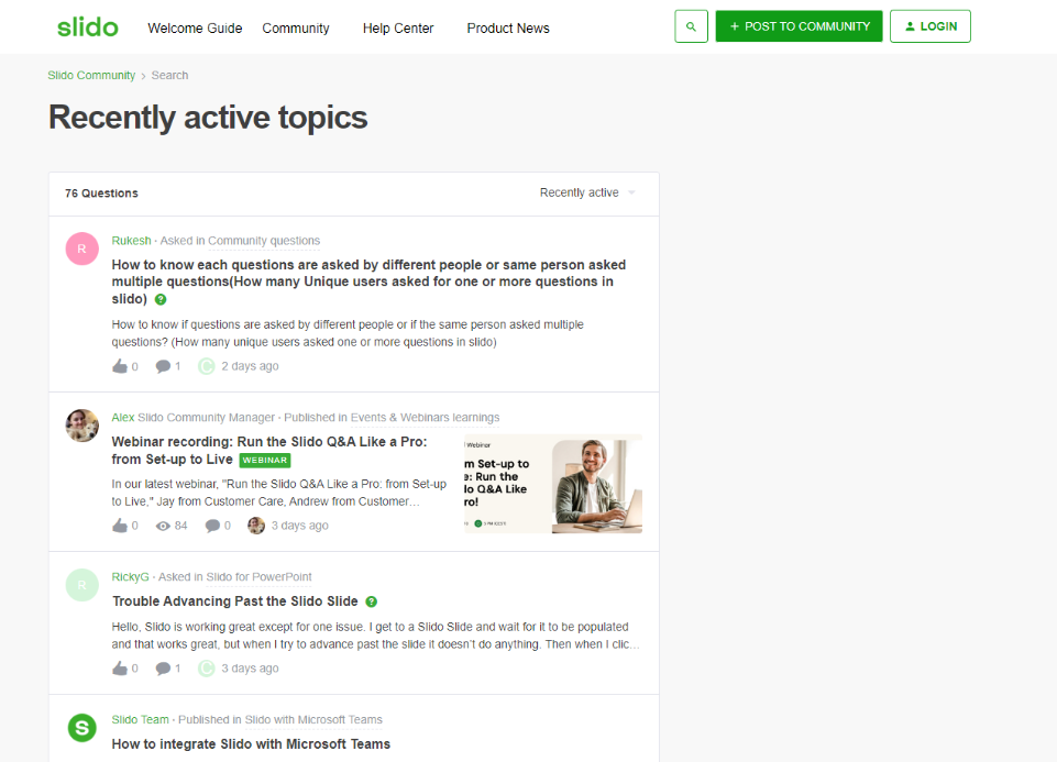 Κοινότητα Slido