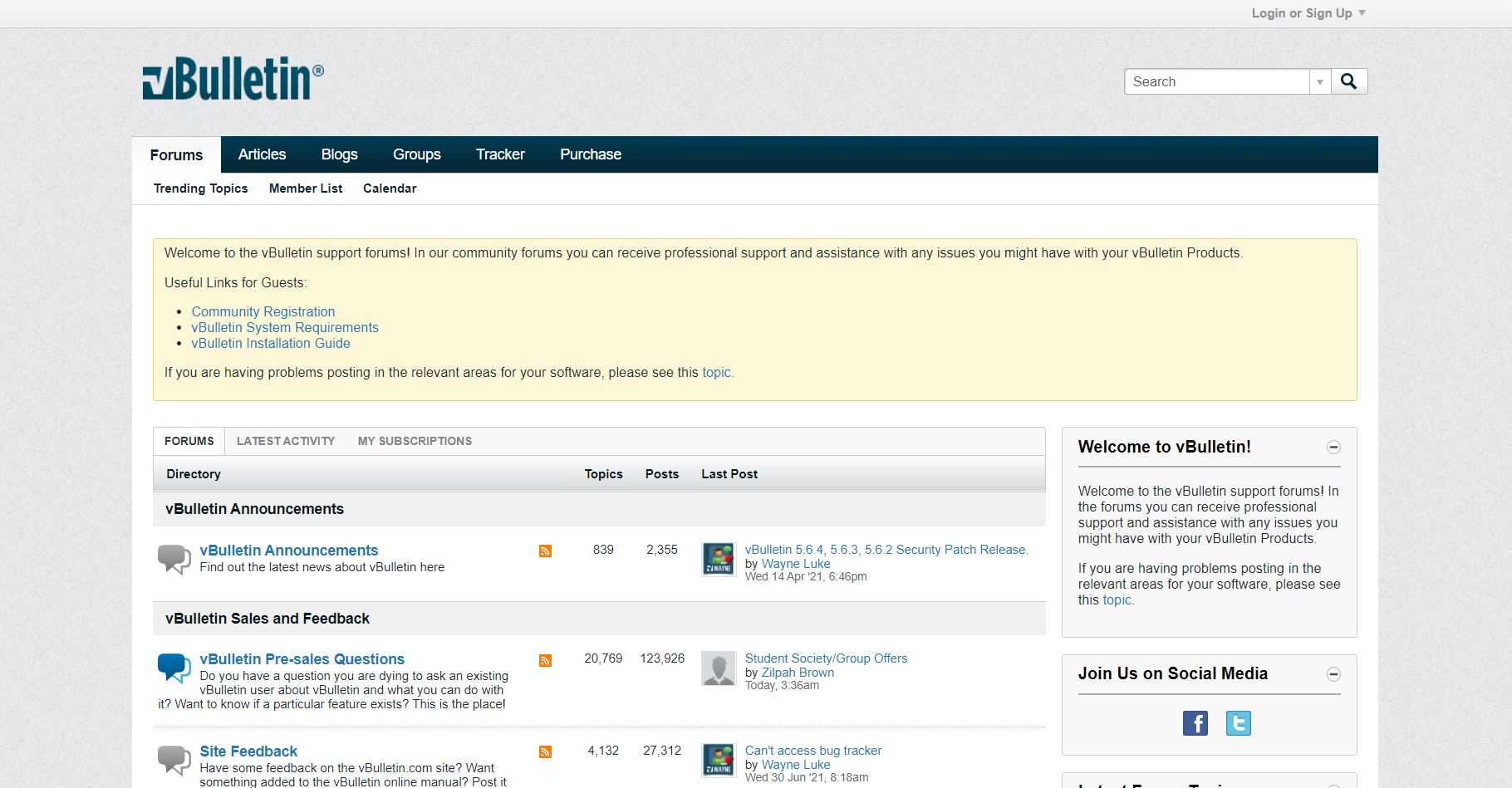 Κατάλογος φόρουμ vBulletin