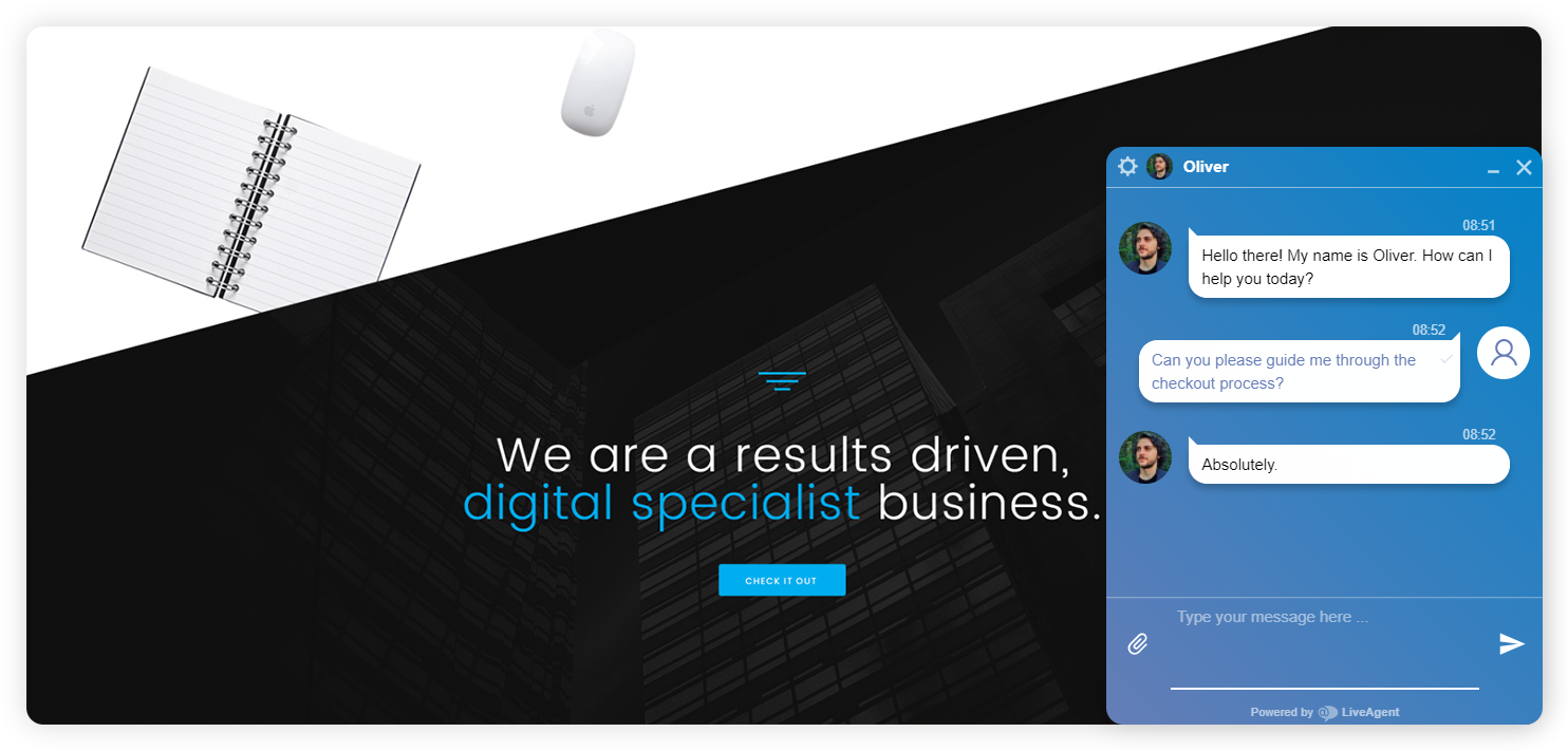 Παράδειγμα συνομιλίας enterprise live chat