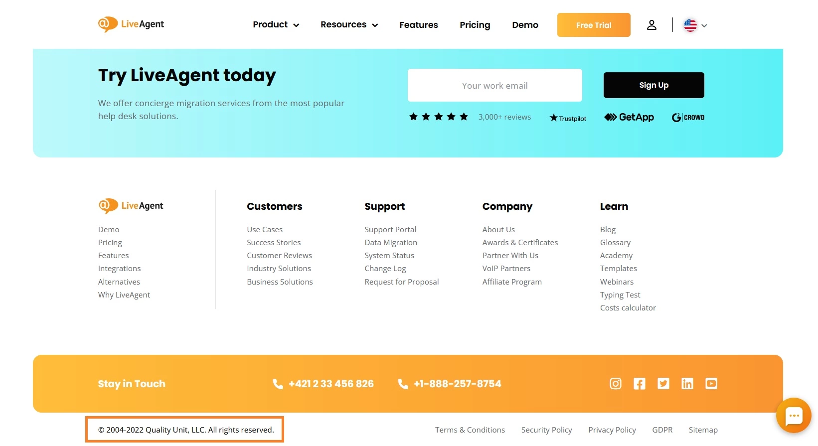 Πνευματικά δικαιώματα ιστοσελίδας LiveAgent