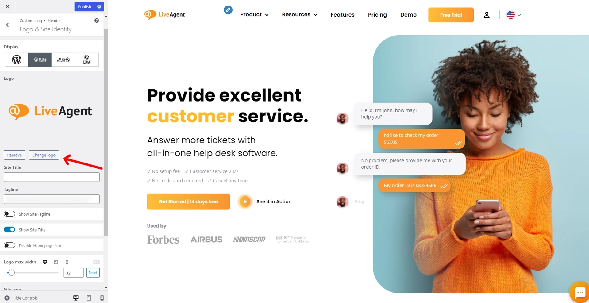 Σύνδεση λογότυπου κεφαλίδας με την αρχική σελίδα