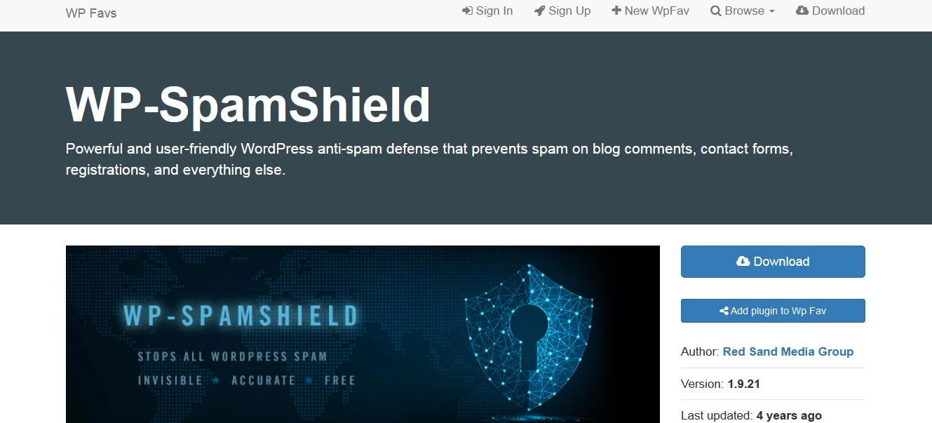Ιστοσελίδα WP-Spam-shield