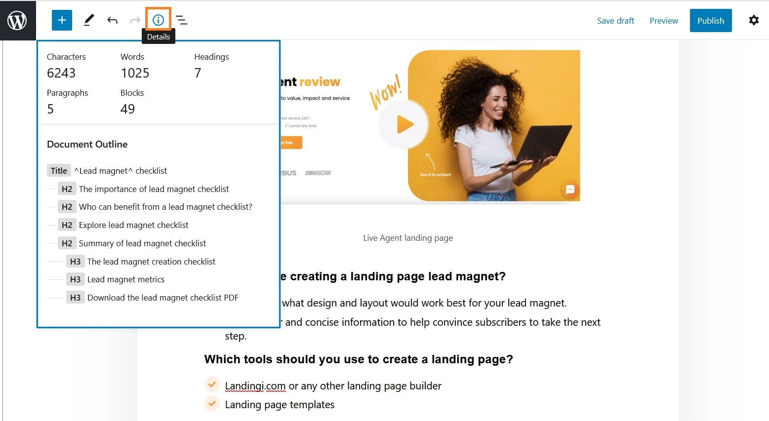Λεπτομέρειες άρθρου WordPress