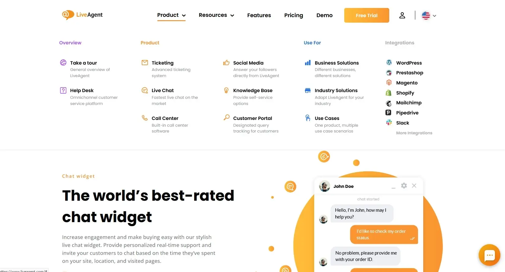 Καρτέλα προϊόντος LiveAgent