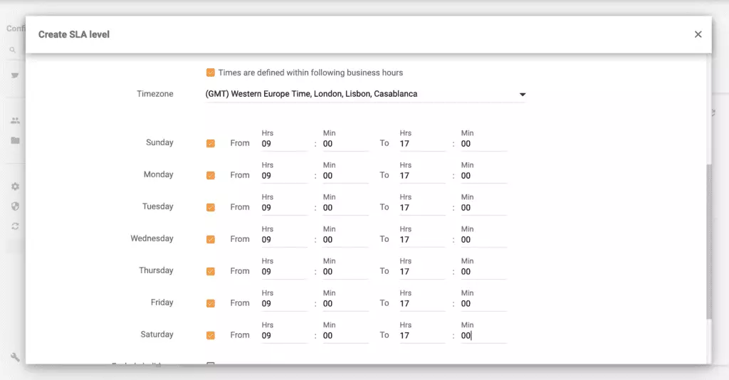 Ορισμός ωρών λειτουργίας με Live Agent