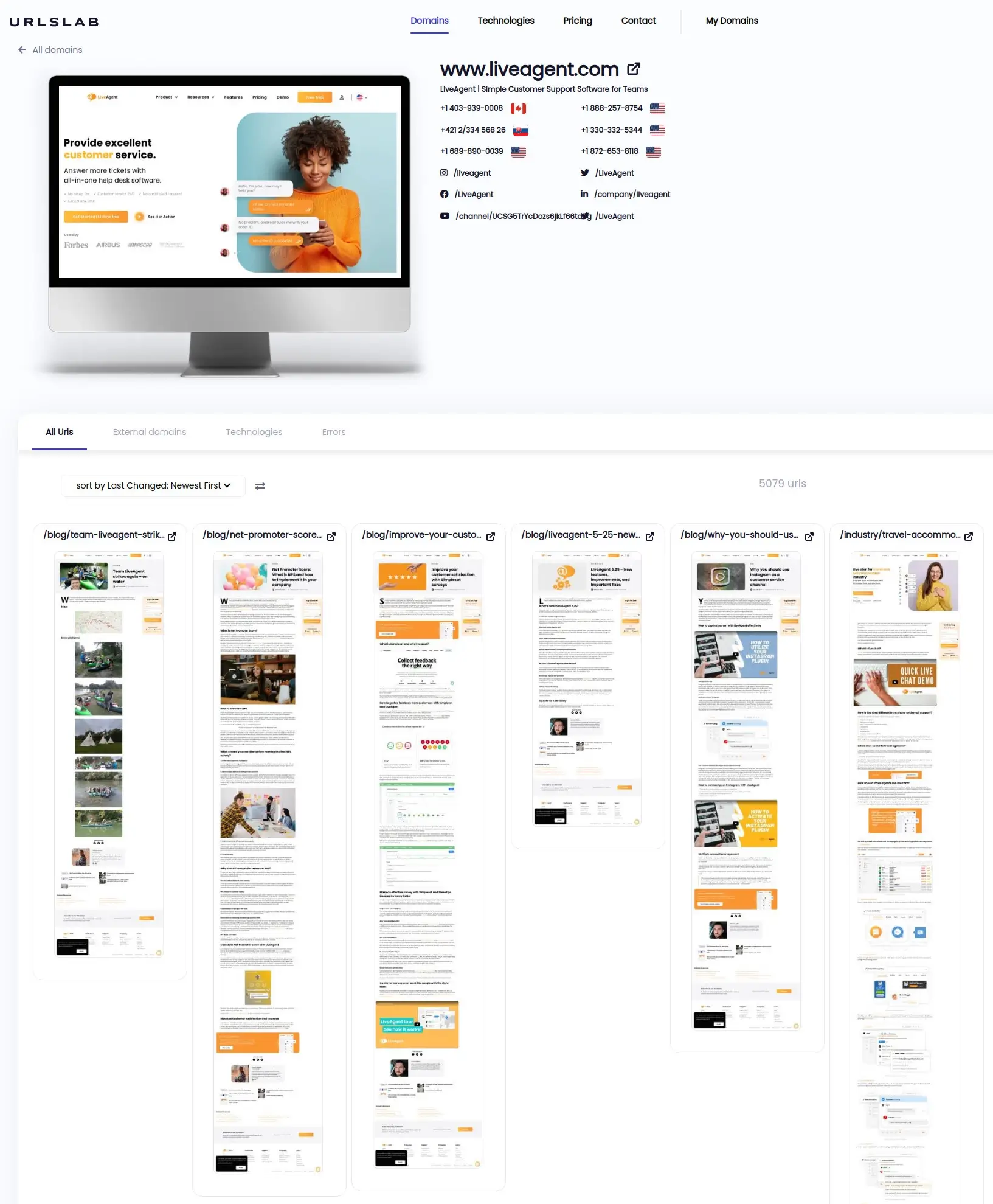 Γρήγορη οπτική αναθεώρηση στιγμιοτύπων ιστοσελίδας