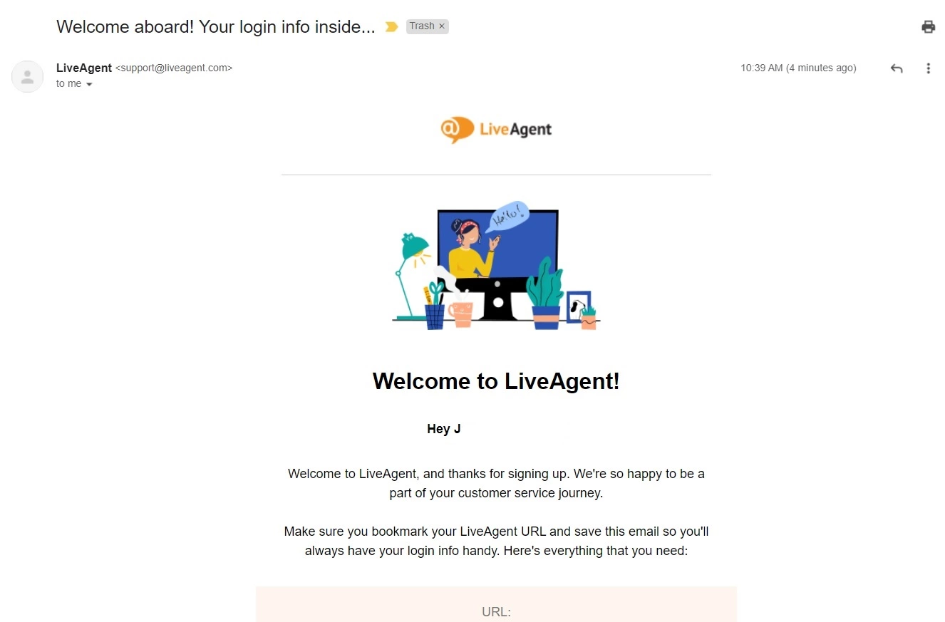 Καλώς ήρθατε στο email του LiveAgent